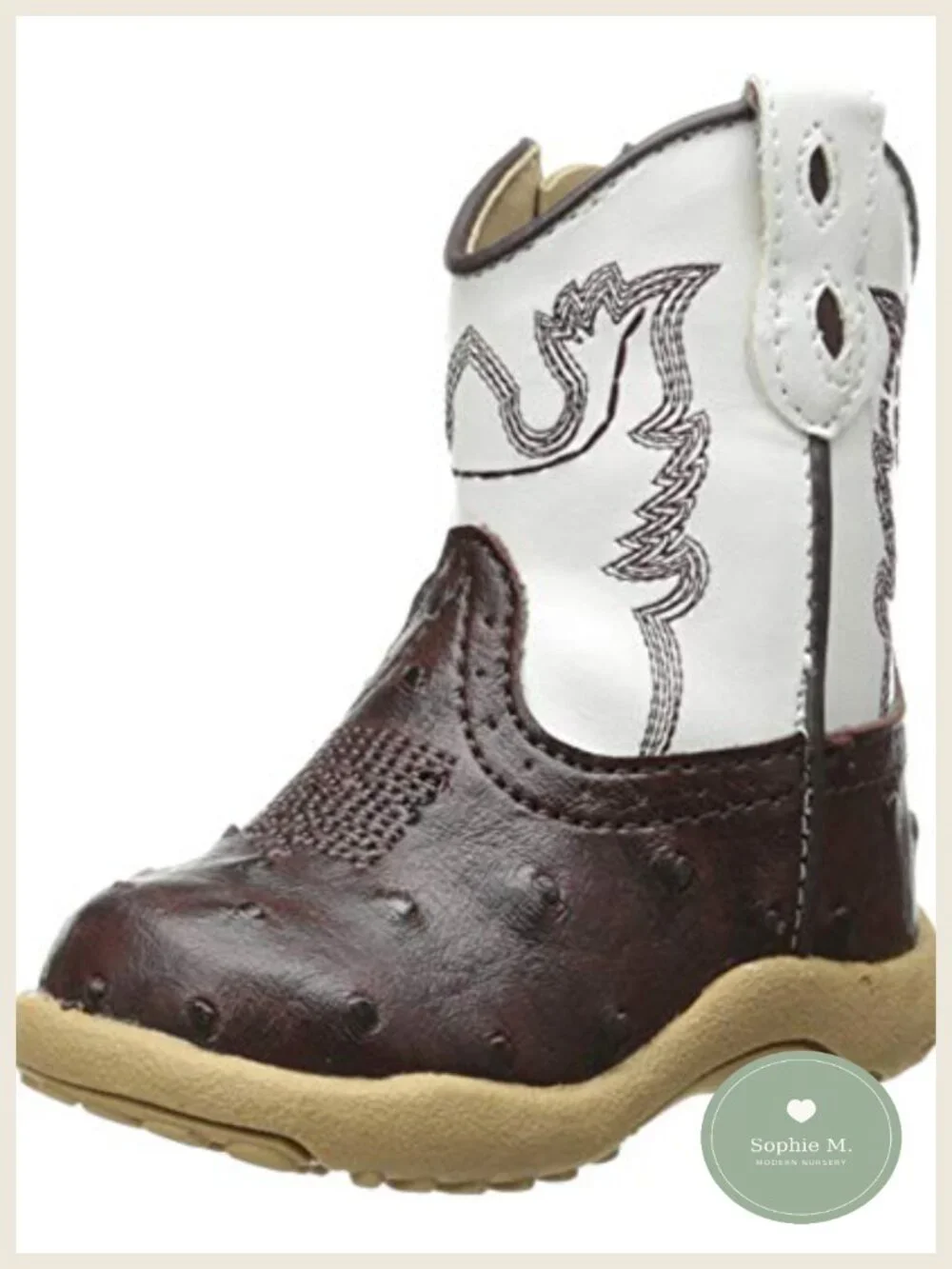 Infant Boys Cowboy Boots Faux Leather Round Toe Ankle Casual